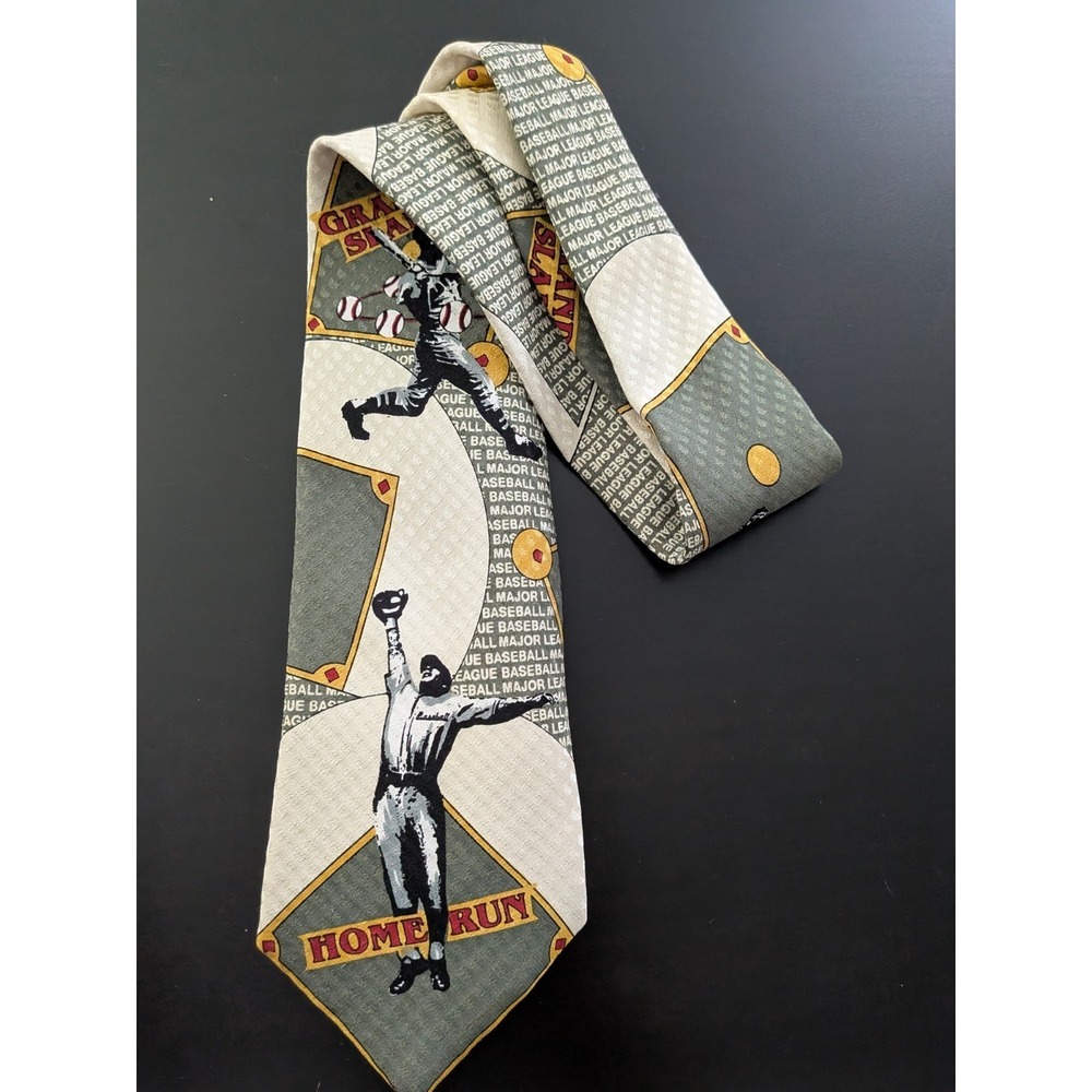 1992‎ MLB RM Style Necktie Ralph Marlin Grand Slam Home Run Baseball Tie 60"